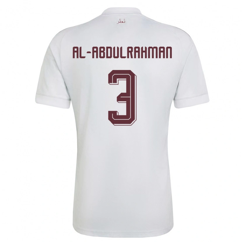 Danxen Pánské Katar Sultan Al-Abdulrahman #3 Bílá Vínová Daleko Hráčské Dresy 26-28 Dres