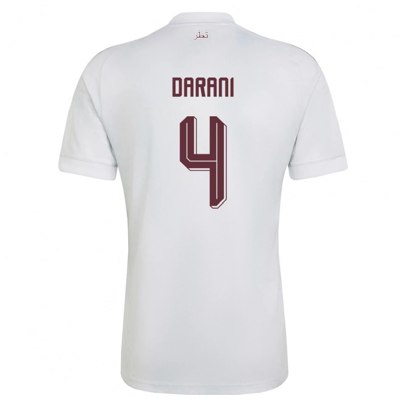 Danxen Pánské Katar Sami Darani #4 Bílá Vínová Daleko Hráčské Dresy 26-28 Dres