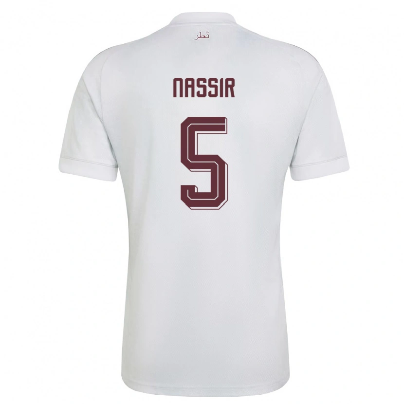 Danxen Pánské Katar Taha Nassir #5 Bílá Vínová Daleko Hráčské Dresy 26-28 Dres