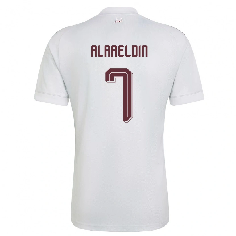 Danxen Pánské Katar Ahmed Alaaeldin #7 Bílá Vínová Daleko Hráčské Dresy 26-28 Dres