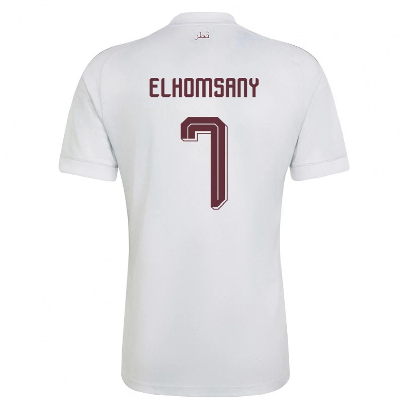 Danxen Pánské Katar Yasmeen Elhomsany #7 Bílá Vínová Daleko Hráčské Dresy 26-28 Dres