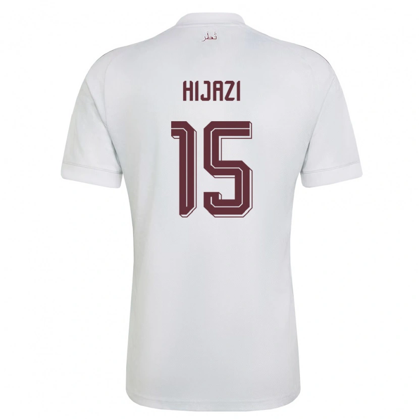 Danxen Pánské Katar Asalet Hijazi #15 Bílá Vínová Daleko Hráčské Dresy 26-28 Dres