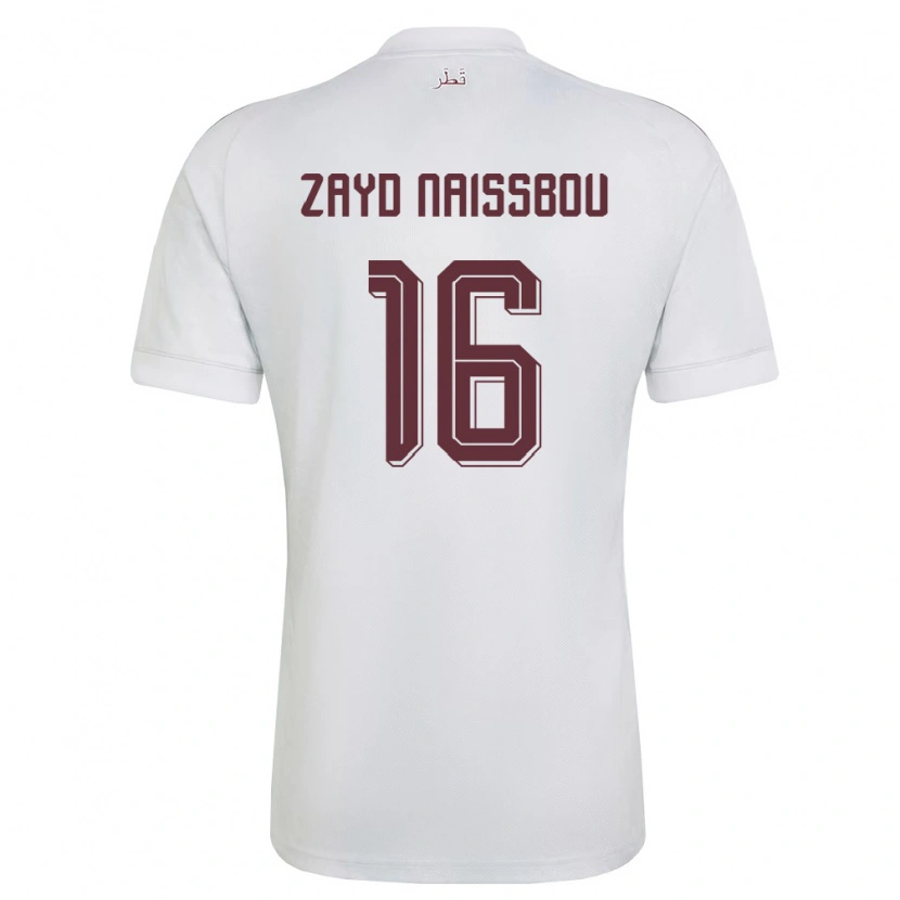 Danxen Pánské Katar Mohammed Zayd Naissbou #16 Bílá Vínová Daleko Hráčské Dresy 26-28 Dres