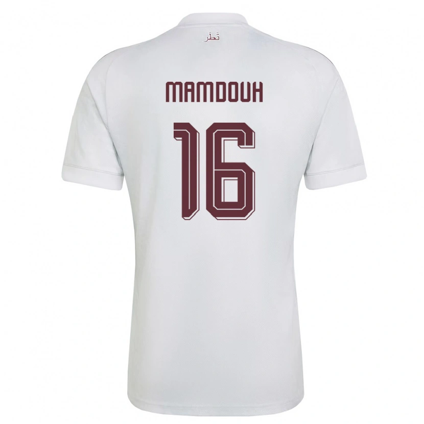 Danxen Pánské Katar Bahaa Mamdouh #16 Bílá Vínová Daleko Hráčské Dresy 26-28 Dres