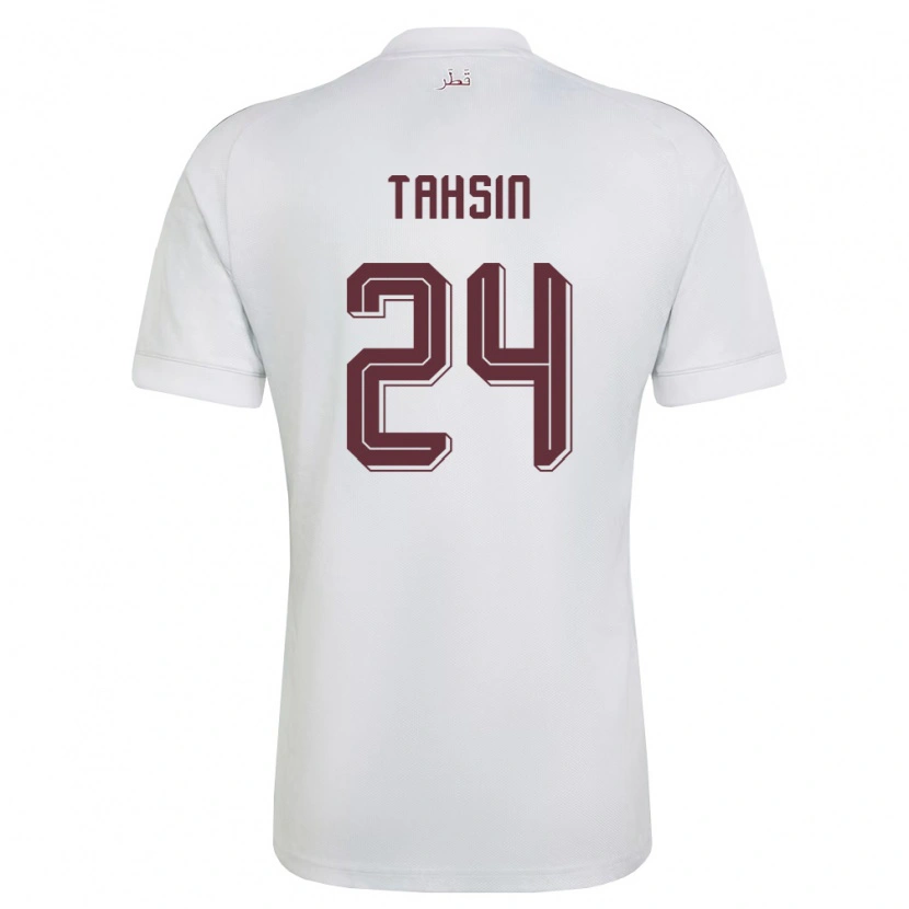 Danxen Pánské Katar Tahsin Mohammed Jamshid #24 Bílá Vínová Daleko Hráčské Dresy 26-28 Dres