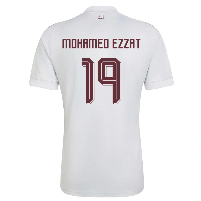 Danxen Pánské Katar Amr Mohamed Ezzat #19 Bílá Vínová Daleko Hráčské Dresy 26-28 Dres