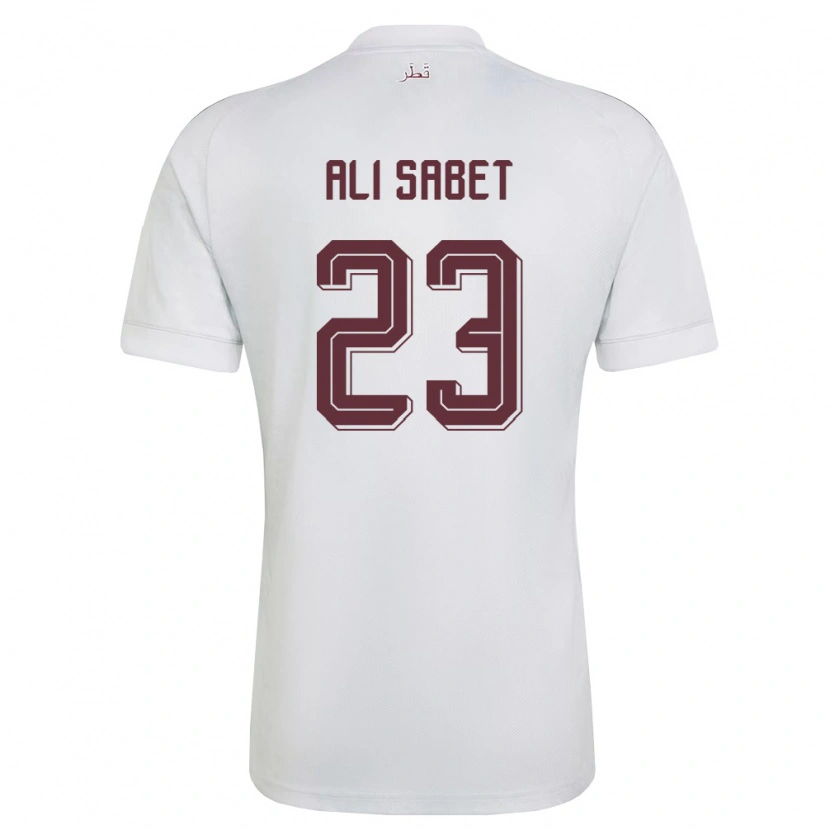 Danxen Pánské Katar Omar Ali Sabet #23 Bílá Vínová Daleko Hráčské Dresy 26-28 Dres