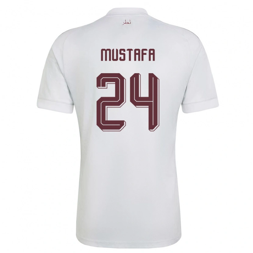 Danxen Pánské Katar Mustafa Mashaal #24 Bílá Vínová Daleko Hráčské Dresy 26-28 Dres