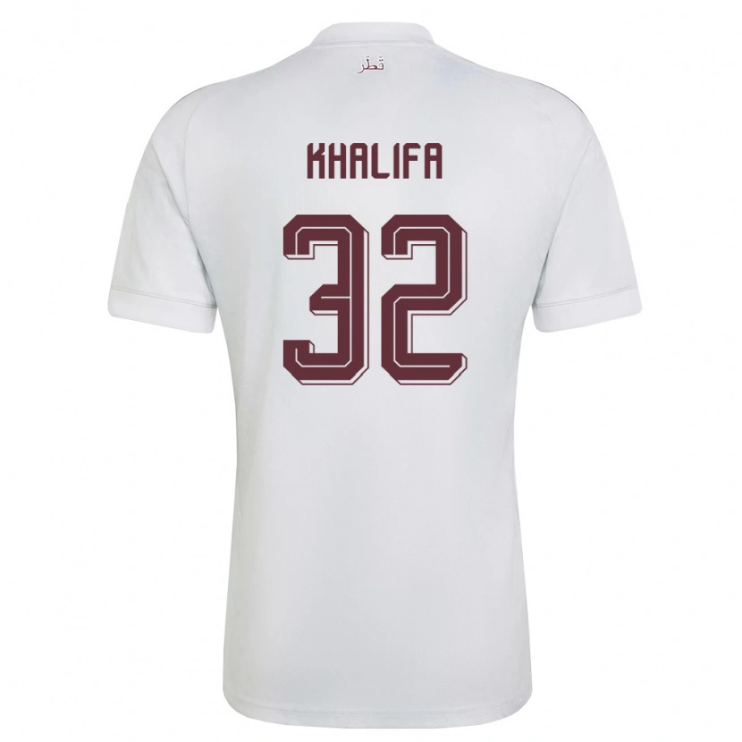 Danxen Pánské Katar Duana Khalifa #32 Bílá Vínová Daleko Hráčské Dresy 26-28 Dres