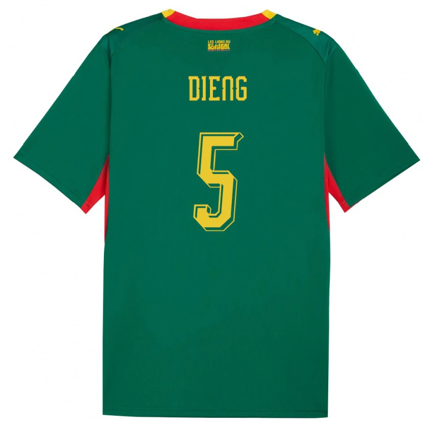 Danxen Pánské Senegal Cheikh Dieng #5 Zelená Žlutá Červená Daleko Hráčské Dresy 26-28 Dres