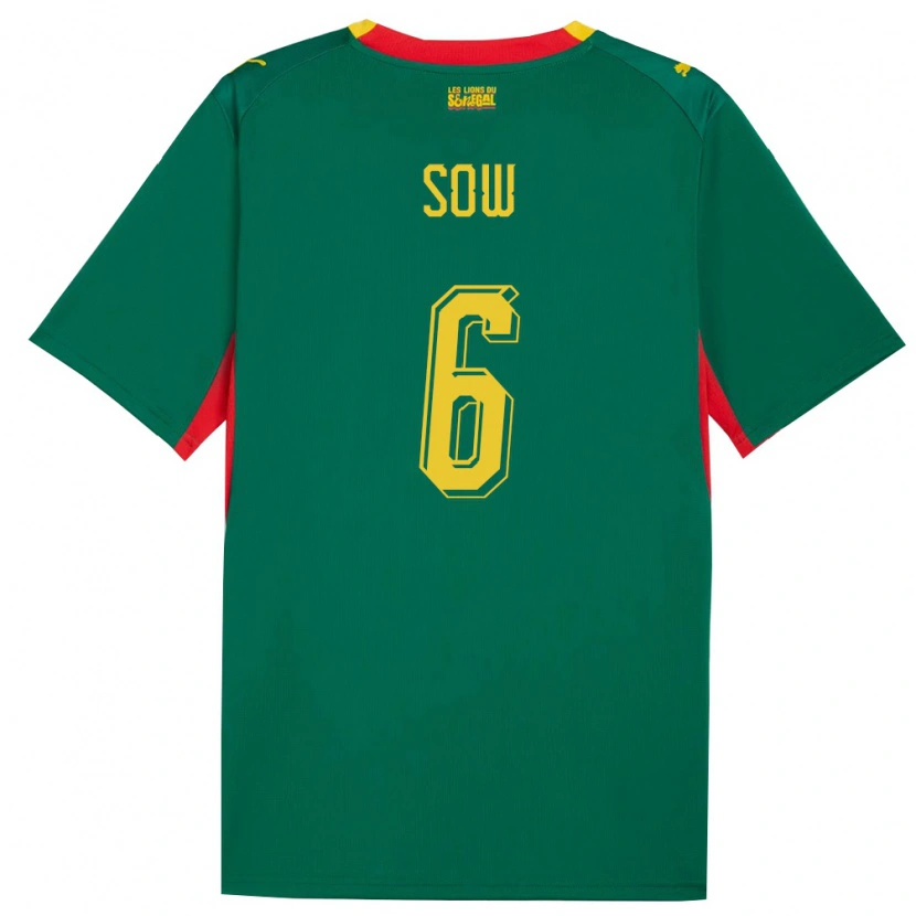 Danxen Pánské Senegal Mame Sow #6 Zelená Žlutá Červená Daleko Hráčské Dresy 26-28 Dres