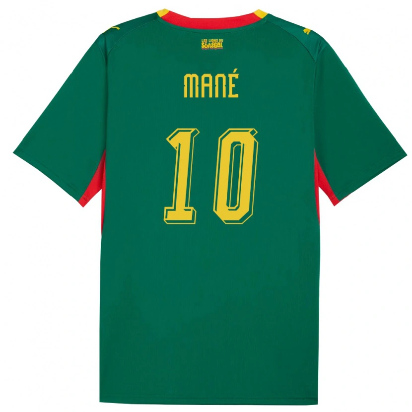 Danxen Pánské Senegal Sadio Mané #10 Zelená Žlutá Červená Daleko Hráčské Dresy 26-28 Dres