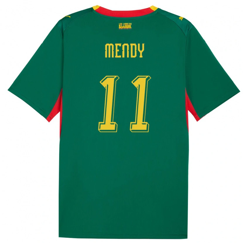 Danxen Pánské Senegal Victor Mendy #11 Zelená Žlutá Červená Daleko Hráčské Dresy 26-28 Dres