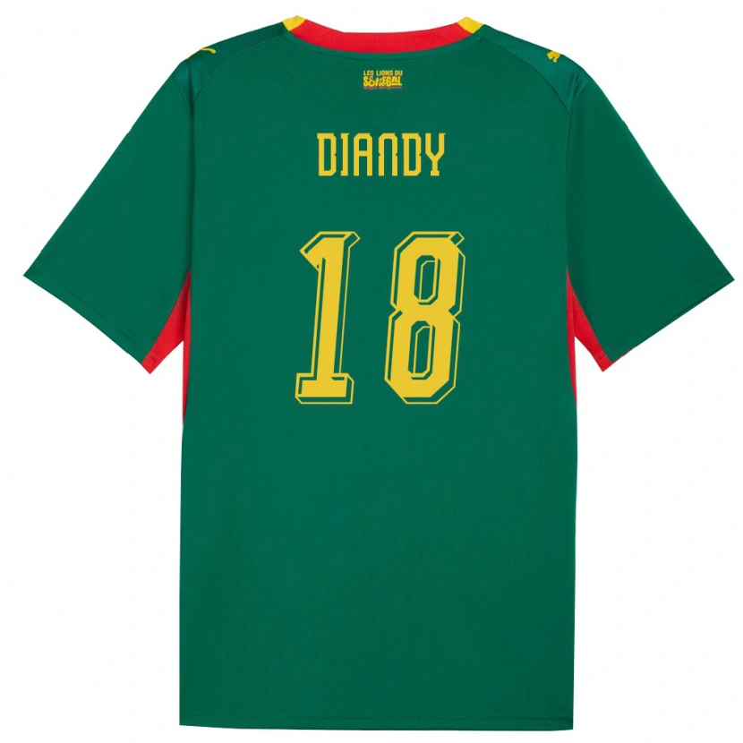 Danxen Pánské Senegal Clayton Diandy #18 Zelená Žlutá Červená Daleko Hráčské Dresy 26-28 Dres