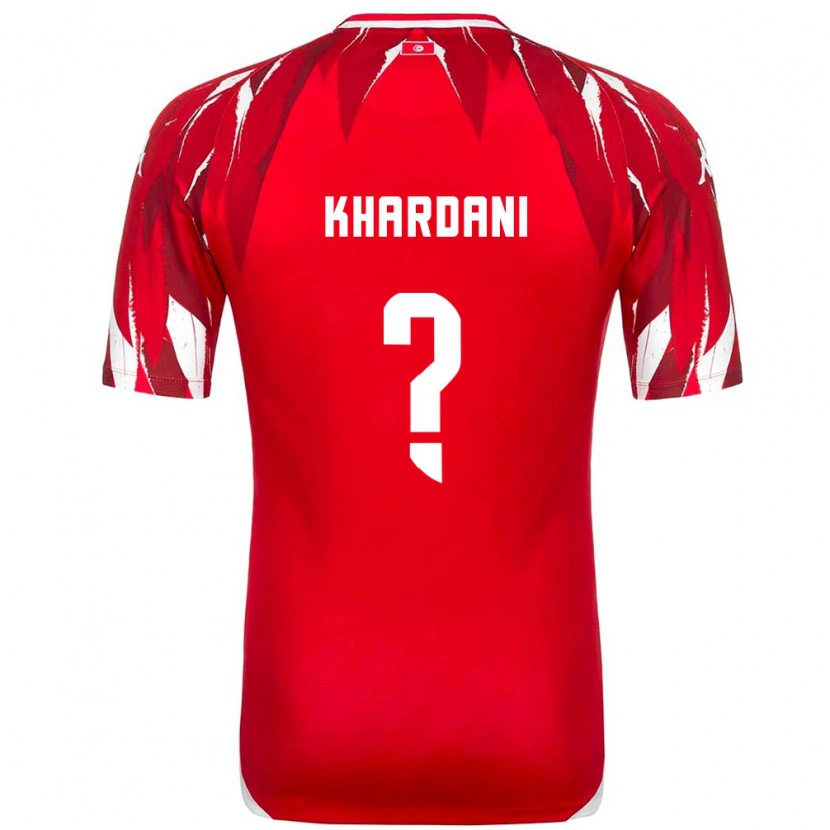 Danxen Pánské Tunisko Anas Khardani #0 Červená Bílá Daleko Hráčské Dresy 26-28 Dres