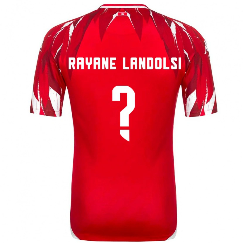 Danxen Pánské Tunisko Mohamed Rayane Landolsi #0 Červená Bílá Daleko Hráčské Dresy 26-28 Dres