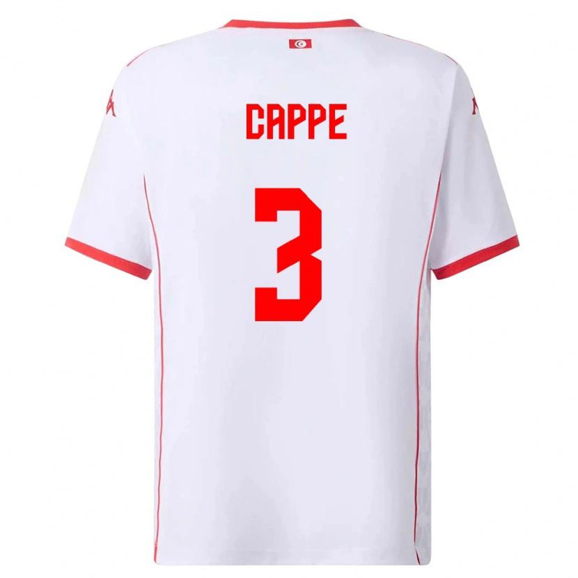 Danxen Pánské Tunisko Djibril Cappe #3 Bílá Červená Daleko Hráčské Dresy 26-28 Dres