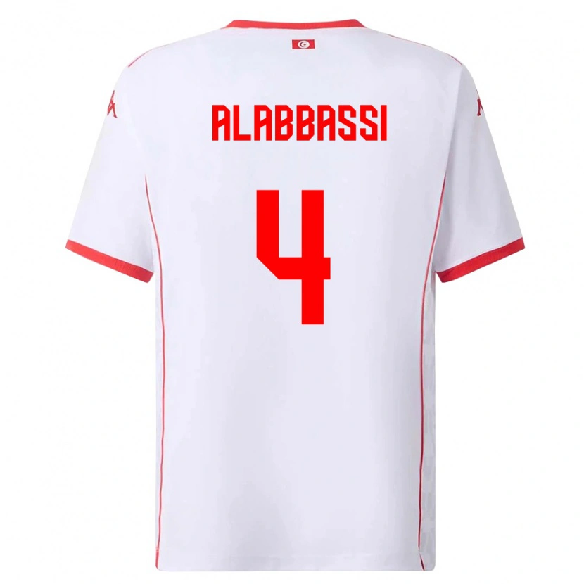 Danxen Pánské Tunisko Chaima Alabbassi #4 Bílá Červená Daleko Hráčské Dresy 26-28 Dres