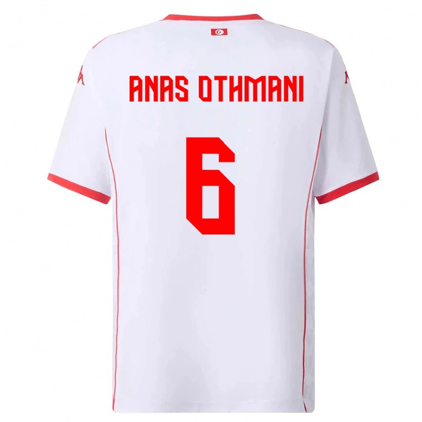 Danxen Pánské Tunisko Mohamed Anas Othmani #6 Bílá Červená Daleko Hráčské Dresy 26-28 Dres
