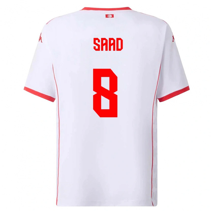 Danxen Pánské Tunisko Elias Saad #8 Bílá Červená Daleko Hráčské Dresy 26-28 Dres