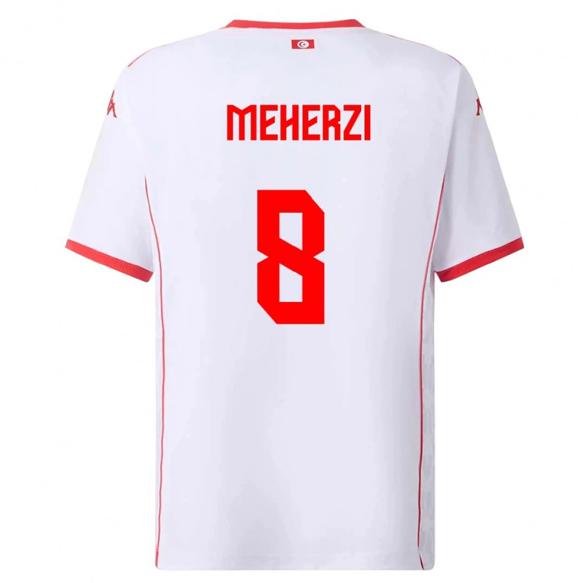 Danxen Pánské Tunisko Amenallah Meherzi #8 Bílá Červená Daleko Hráčské Dresy 26-28 Dres