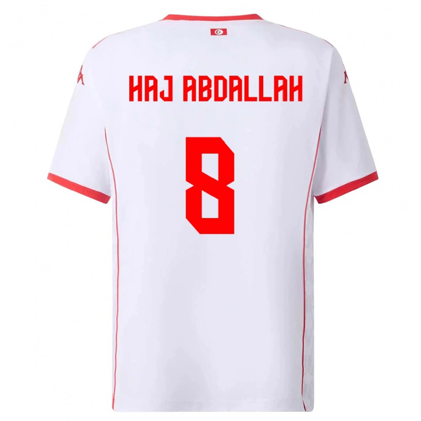 Danxen Pánské Tunisko Saïfedin Haj Abdallah #8 Bílá Červená Daleko Hráčské Dresy 26-28 Dres
