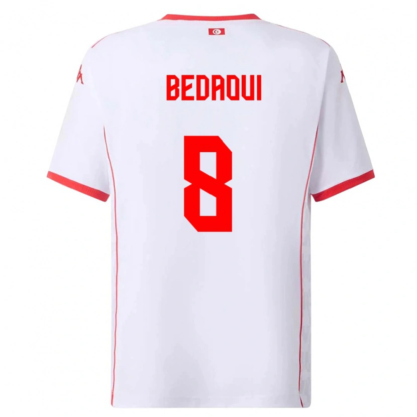 Danxen Pánské Tunisko Adem Bedaoui #8 Bílá Červená Daleko Hráčské Dresy 26-28 Dres