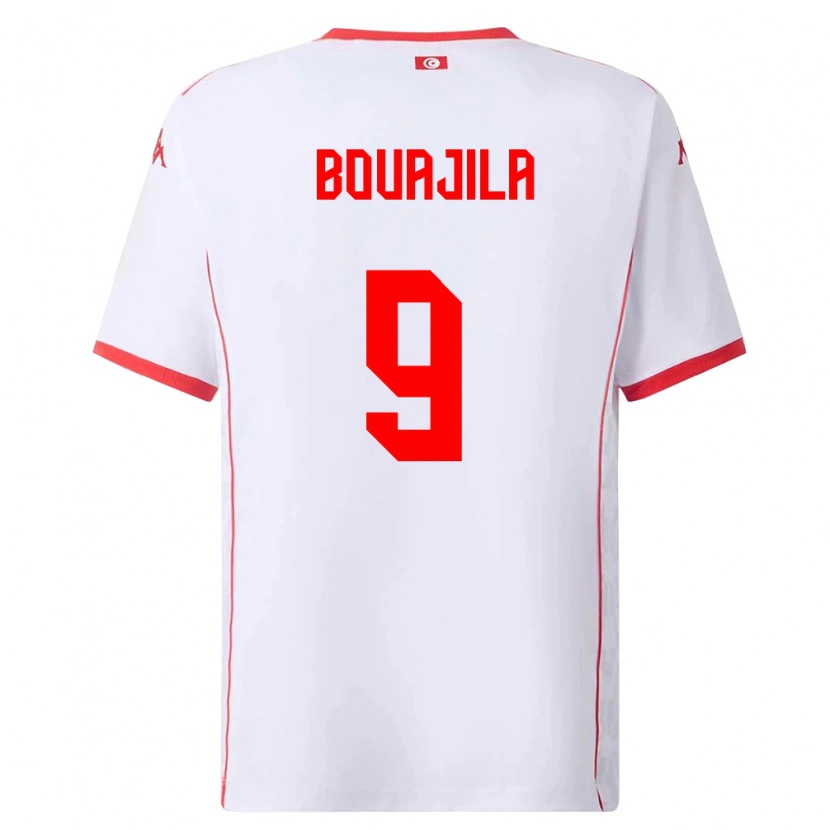 Danxen Pánské Tunisko Salem Bouajila #9 Bílá Červená Daleko Hráčské Dresy 26-28 Dres