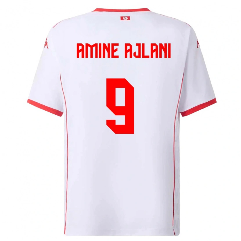 Danxen Pánské Tunisko Mohamed Amine Ajlani #9 Bílá Červená Daleko Hráčské Dresy 26-28 Dres