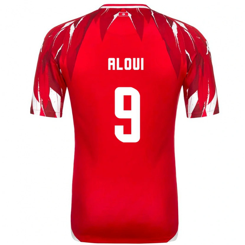 Danxen Pánské Tunisko Islem Aloui #9 Červená Bílá Daleko Hráčské Dresy 26-28 Dres