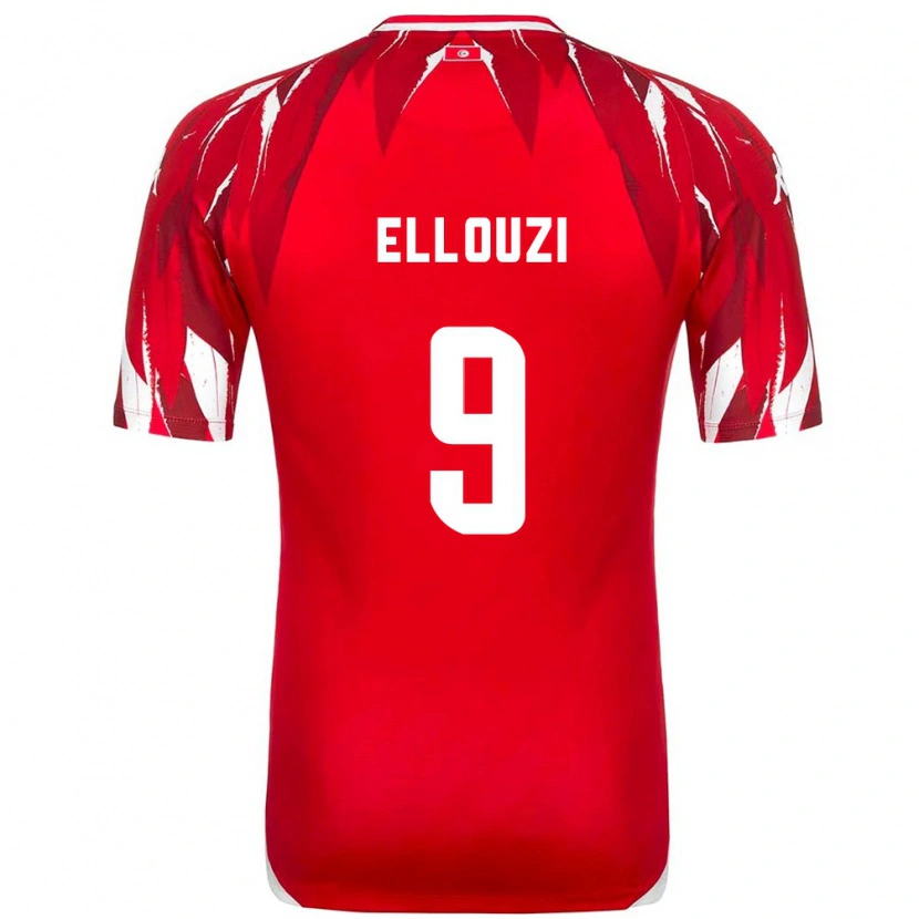 Danxen Pánské Tunisko Sabrine Ellouzi #9 Červená Bílá Daleko Hráčské Dresy 26-28 Dres