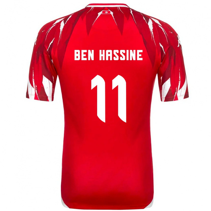 Danxen Pánské Tunisko Othmen Ben Hassine #11 Červená Bílá Daleko Hráčské Dresy 26-28 Dres