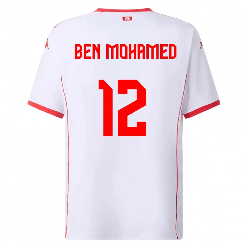 Danxen Pánské Tunisko Ibtissem Ben Mohamed #12 Bílá Červená Daleko Hráčské Dresy 26-28 Dres