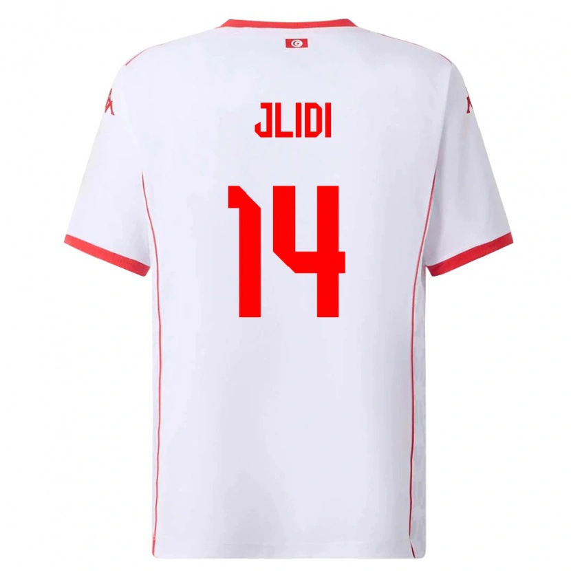 Danxen Pánské Tunisko Yahia Jlidi #14 Bílá Červená Daleko Hráčské Dresy 26-28 Dres