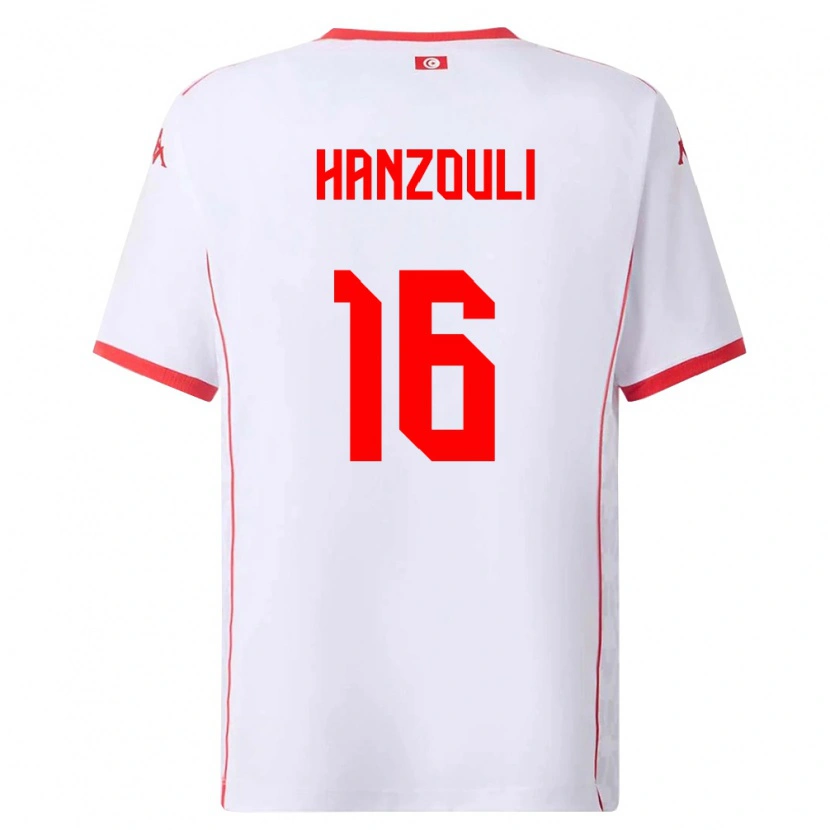 Danxen Pánské Tunisko Moatez Hanzouli #16 Bílá Červená Daleko Hráčské Dresy 26-28 Dres