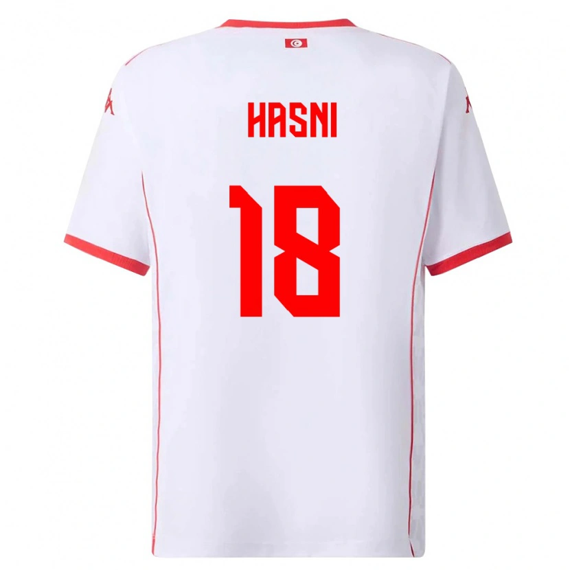 Danxen Pánské Tunisko Zinedine Hasni #18 Bílá Červená Daleko Hráčské Dresy 26-28 Dres