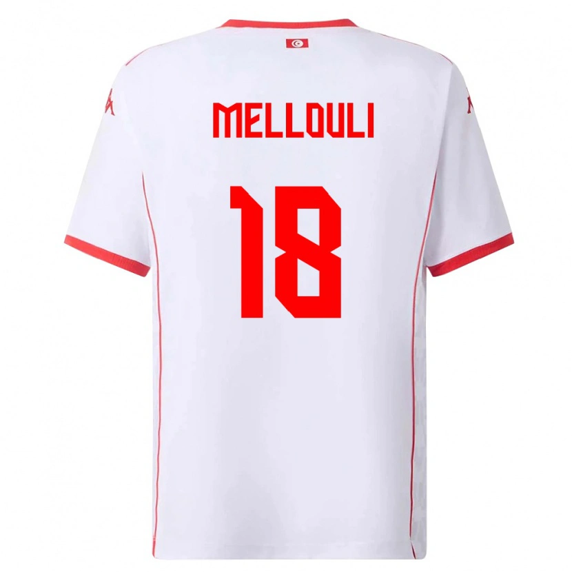 Danxen Pánské Tunisko Taieb Mellouli #18 Bílá Červená Daleko Hráčské Dresy 26-28 Dres
