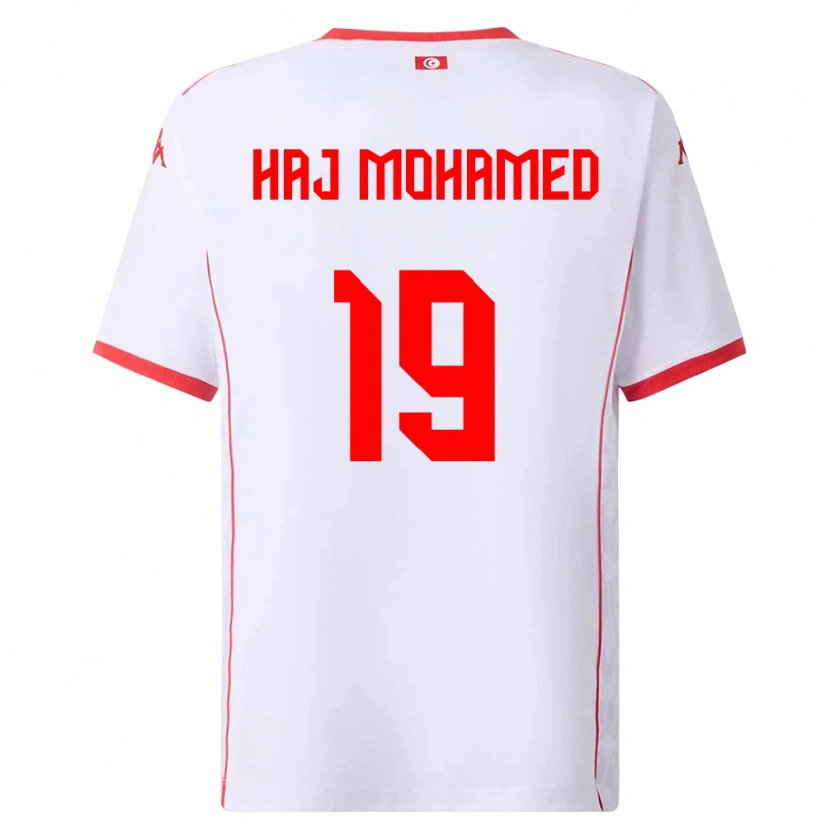 Danxen Pánské Tunisko Anas Haj Mohamed #19 Bílá Červená Daleko Hráčské Dresy 26-28 Dres