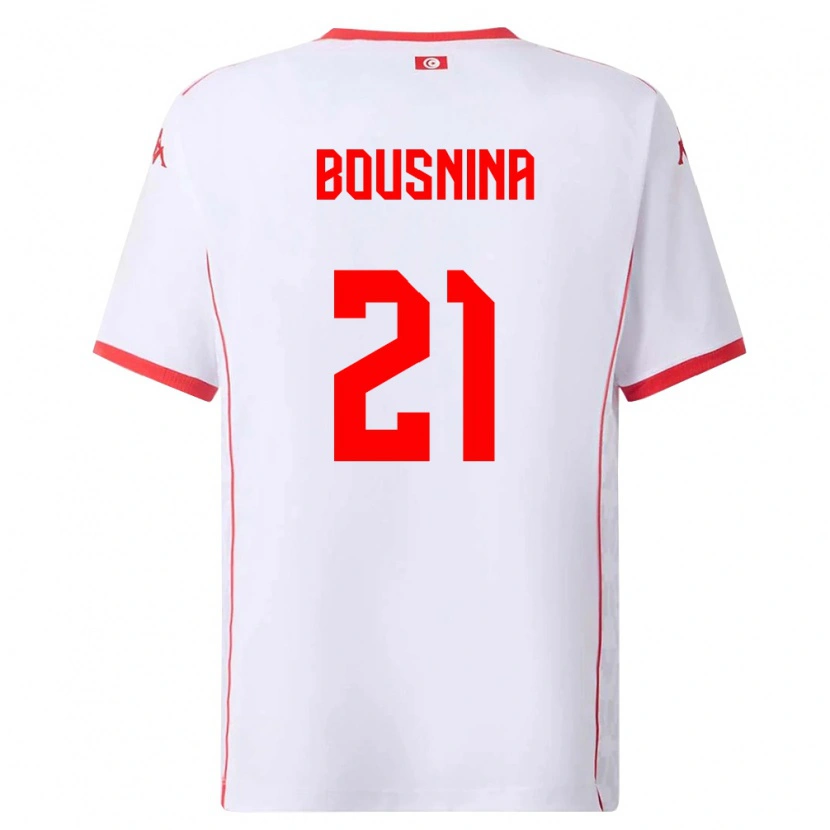 Danxen Pánské Tunisko Farès Bousnina #21 Bílá Červená Daleko Hráčské Dresy 26-28 Dres