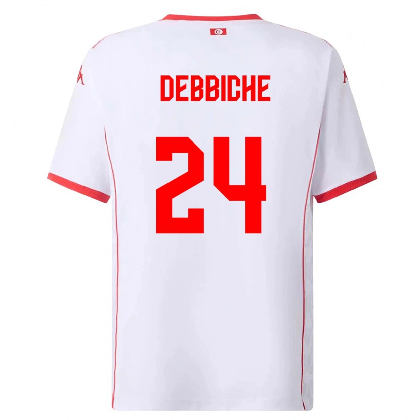 Danxen Pánské Tunisko Wael Debbiche #24 Bílá Červená Daleko Hráčské Dresy 26-28 Dres