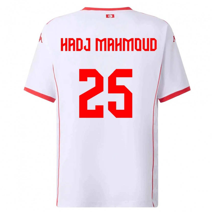 Danxen Pánské Tunisko Mohamed Belhadj Mahmoud #25 Bílá Červená Daleko Hráčské Dresy 26-28 Dres