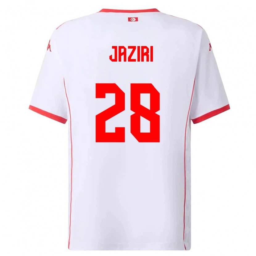 Danxen Pánské Tunisko Seifeddine Jaziri #28 Bílá Červená Daleko Hráčské Dresy 26-28 Dres