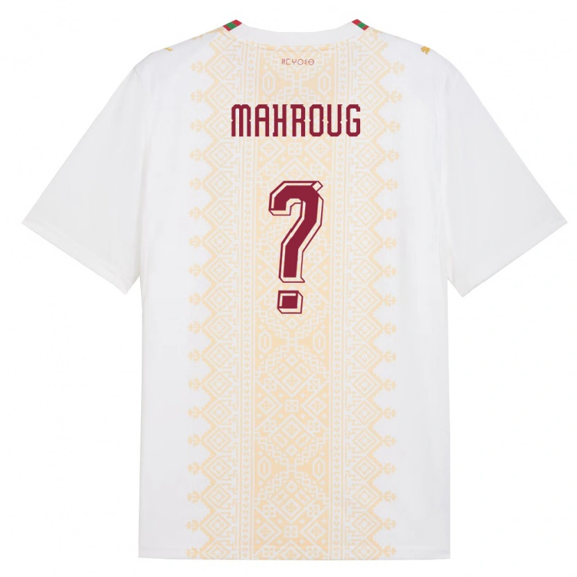 Danxen Pánské Maroko Amine Mahroug #0 Bílá Zlatá Červená Daleko Hráčské Dresy 26-28 Dres