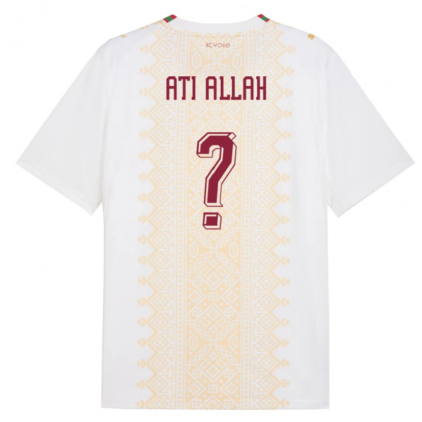 Danxen Pánské Maroko Ibrahim Ati Allah #0 Bílá Zlatá Červená Daleko Hráčské Dresy 26-28 Dres