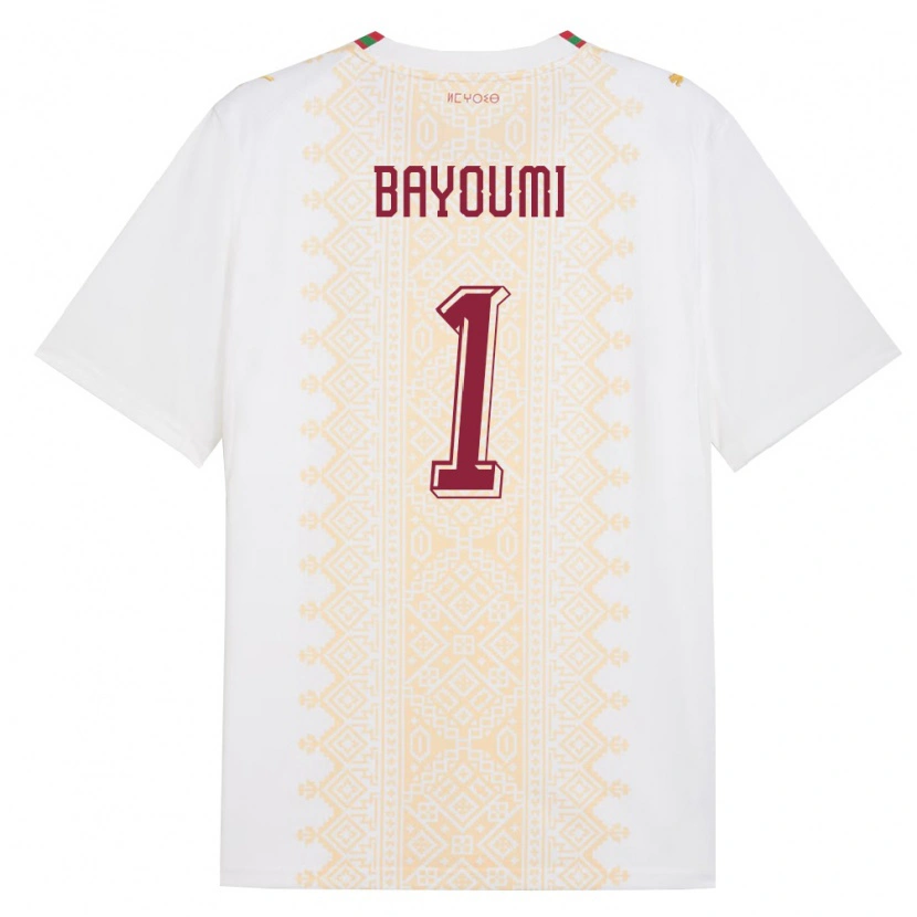 Danxen Pánské Maroko Gibril Bayoumi #1 Bílá Zlatá Červená Daleko Hráčské Dresy 26-28 Dres