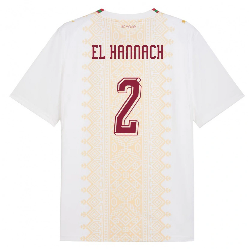 Danxen Pánské Maroko Naoufel El Hannach #2 Bílá Zlatá Červená Daleko Hráčské Dresy 26-28 Dres