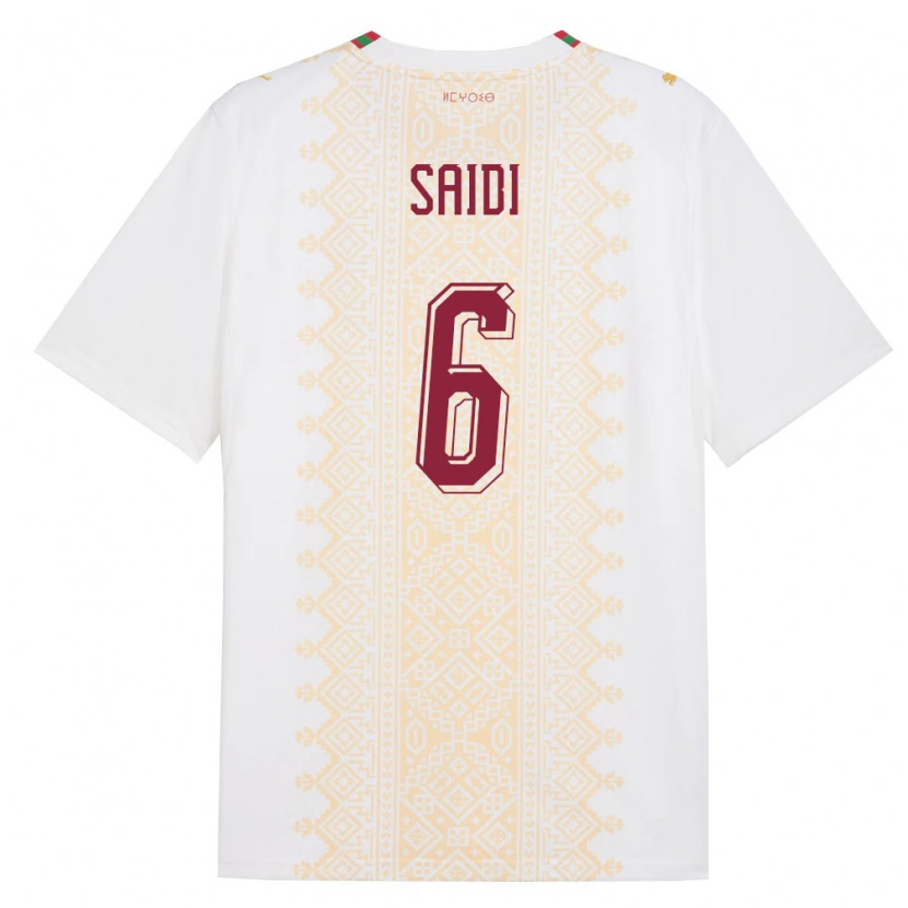 Danxen Pánské Maroko Elyes Saïdi #6 Bílá Zlatá Červená Daleko Hráčské Dresy 26-28 Dres