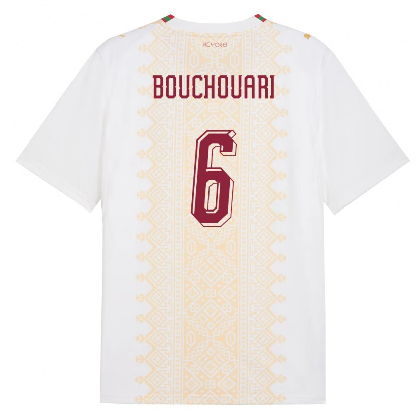 Danxen Pánské Maroko Benjamin Bouchouari #6 Bílá Zlatá Červená Daleko Hráčské Dresy 26-28 Dres