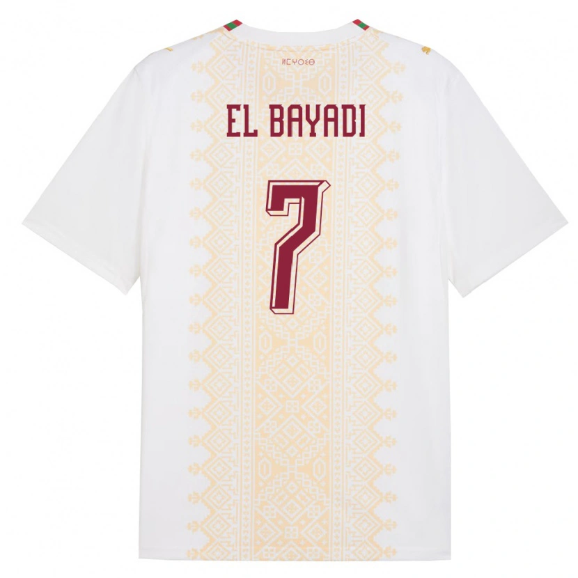 Danxen Pánské Maroko Yones El Bayadi #7 Bílá Zlatá Červená Daleko Hráčské Dresy 26-28 Dres
