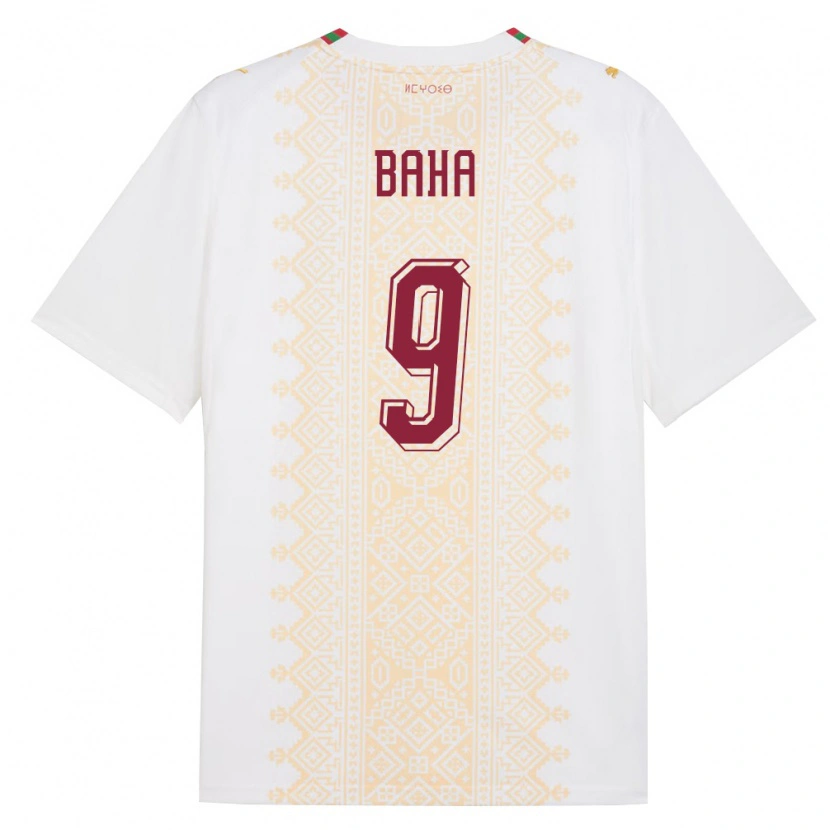 Danxen Pánské Maroko Ziyad Baha #9 Bílá Zlatá Červená Daleko Hráčské Dresy 26-28 Dres